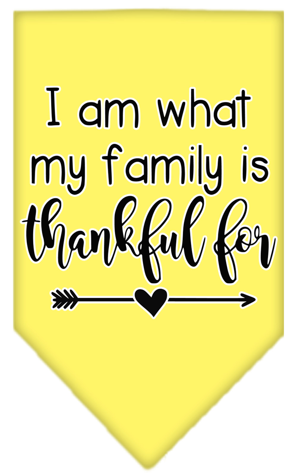 I Am What My Family is Thankful For Screen Print Bandana Yellow Small